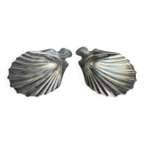 Set of two metal pocket emptiers, scallop shape