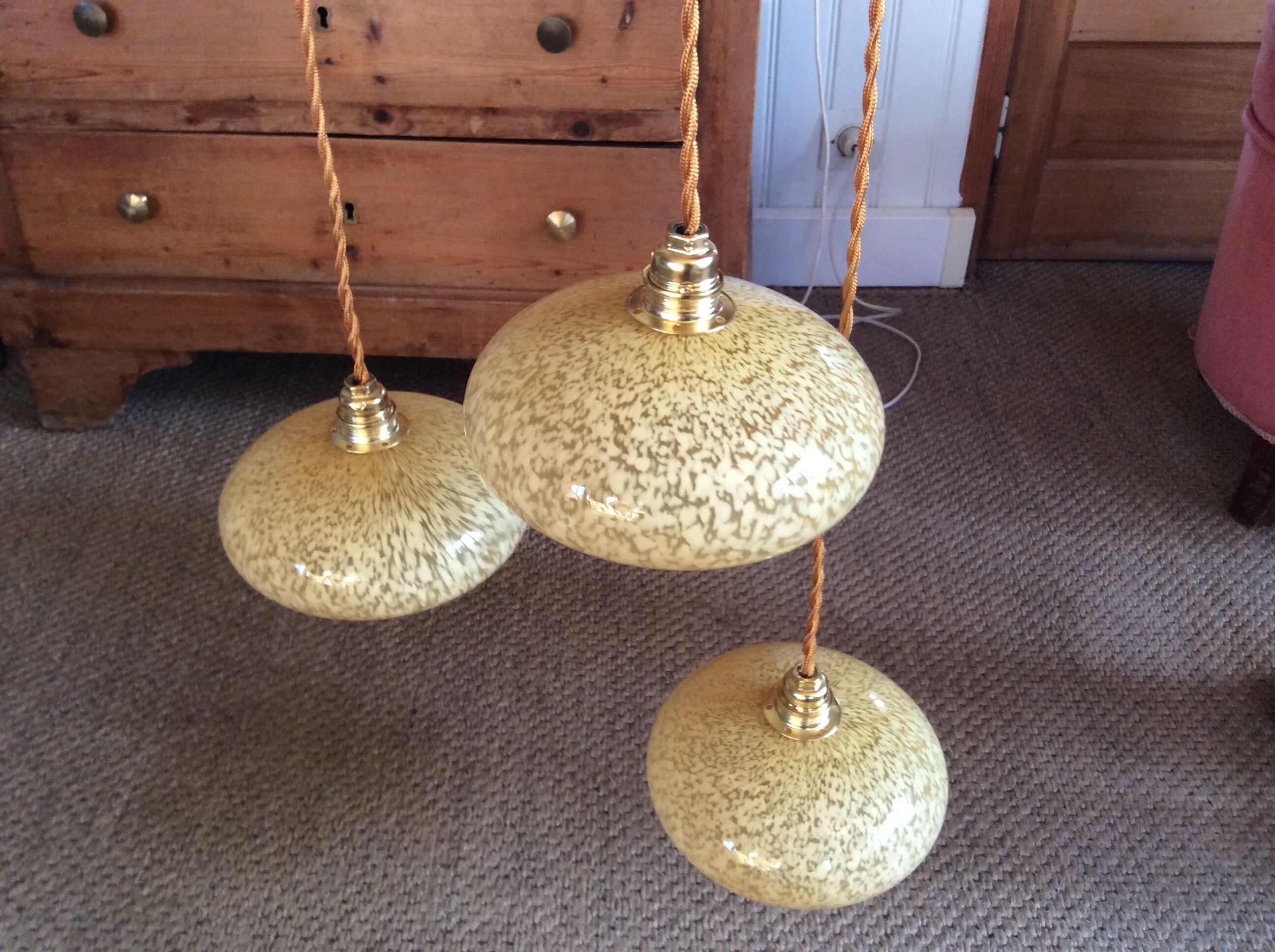 Trio of vintage suspensions