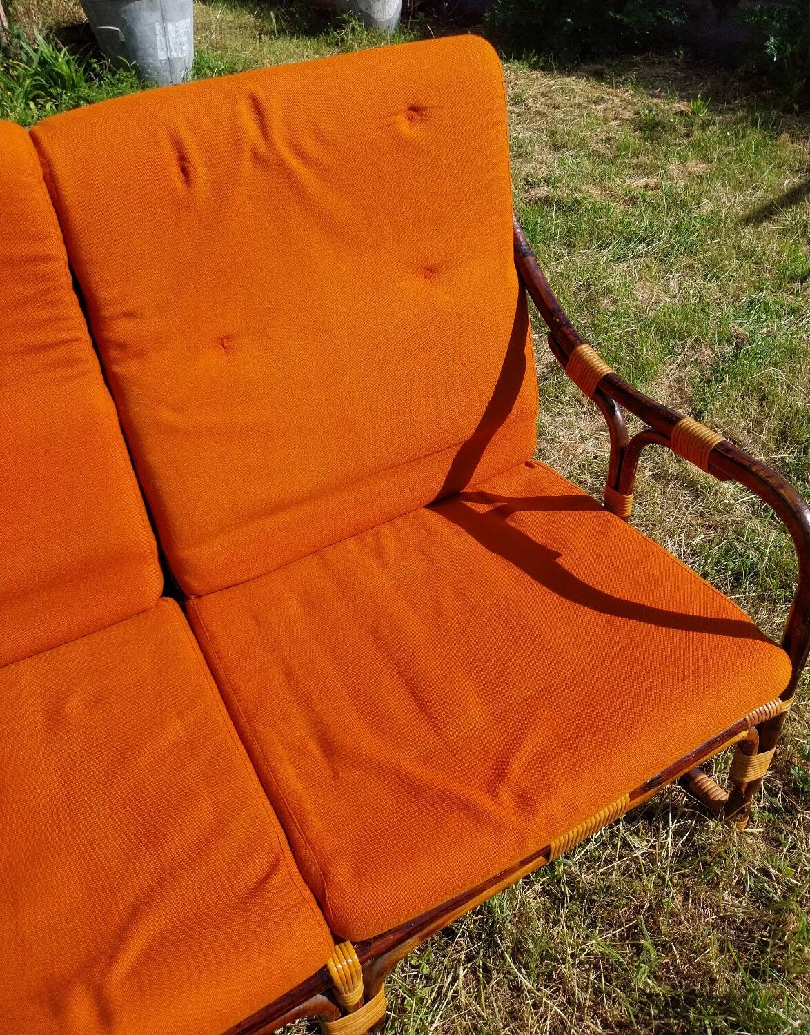 2-seater bamboo bench