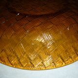 Large orange braided glass dish 27.5 cm