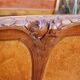Art Nouveau period bed in mahogany and elm burl from the 1900s