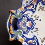 Oval dish with Desvres Fourmaintraux Rouen decoration