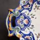 Oval dish with Desvres Fourmaintraux Rouen decoration