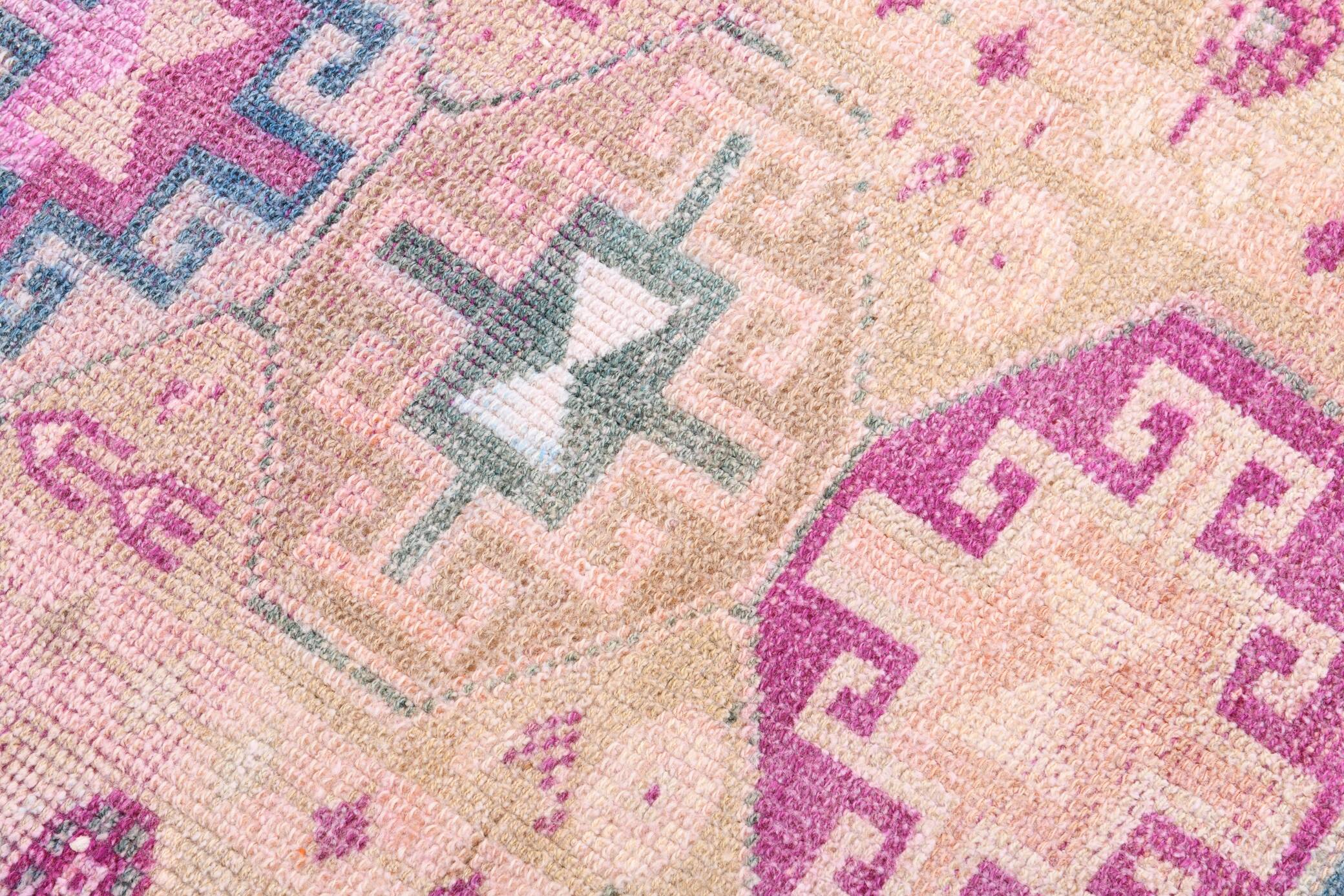 3x10 Rug For Hallway Pink Vintage Runner Rug, 85x318Cm