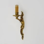 Vintage wall sconce in bronze or brass, acanthus leaf design. 1960s.
