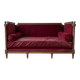 Canapé banquette lit d'appoint Louis XVI en velours bordeaux