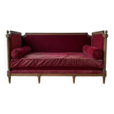 Bordeaux velvet Louis XVI sofa bed
