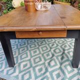Low farmhouse table in solid oak