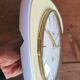 Vintage ceramic clock silent wall clock "Golden yellow guarantor"