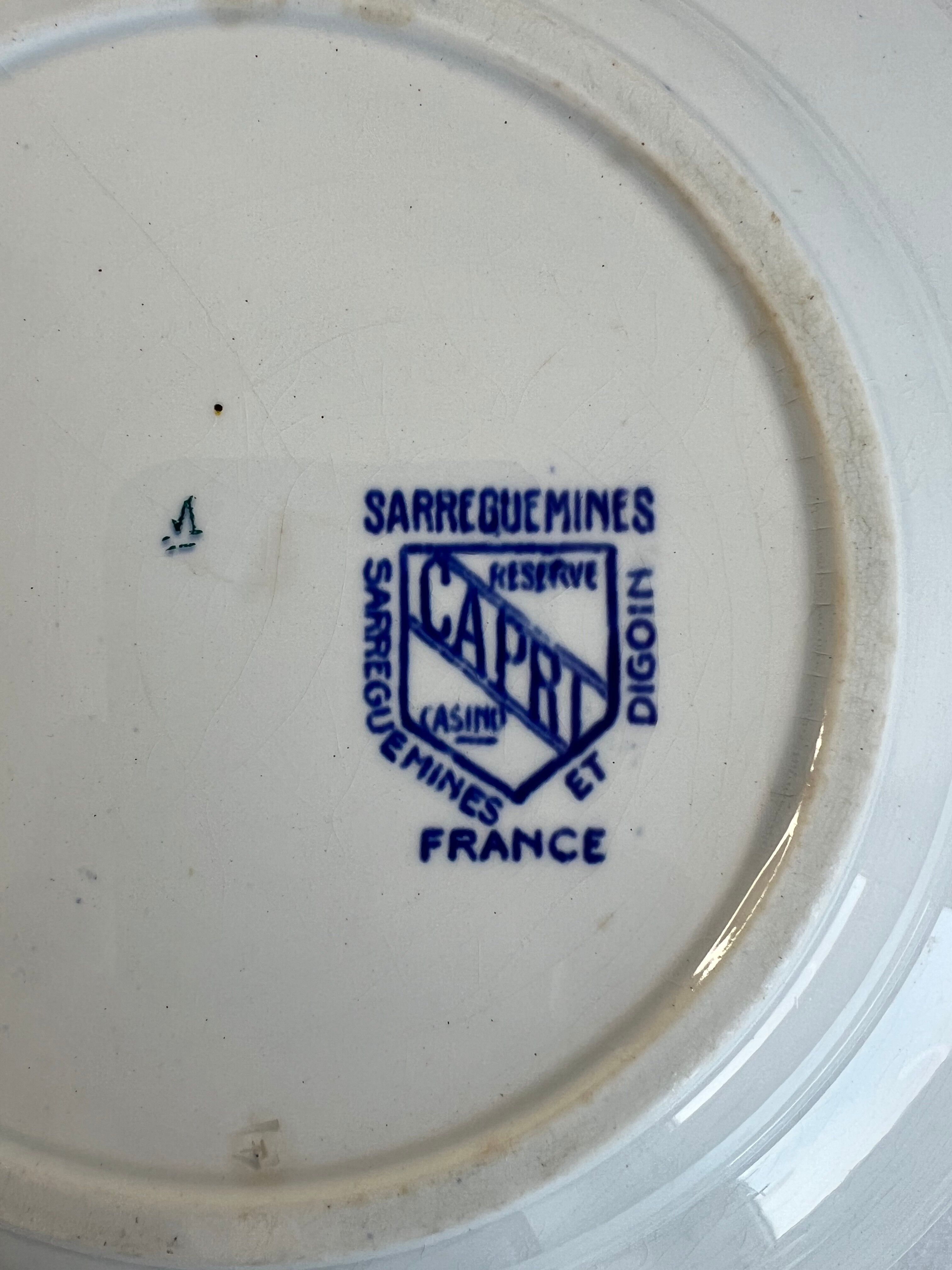 Set of 3 deep plates Sarreguemines Capri