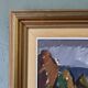 Mid-Century Modern "Meander" Vintage Expressionist River Landscape Oil Painting, Framed