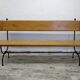 Oak and wrought iron bench