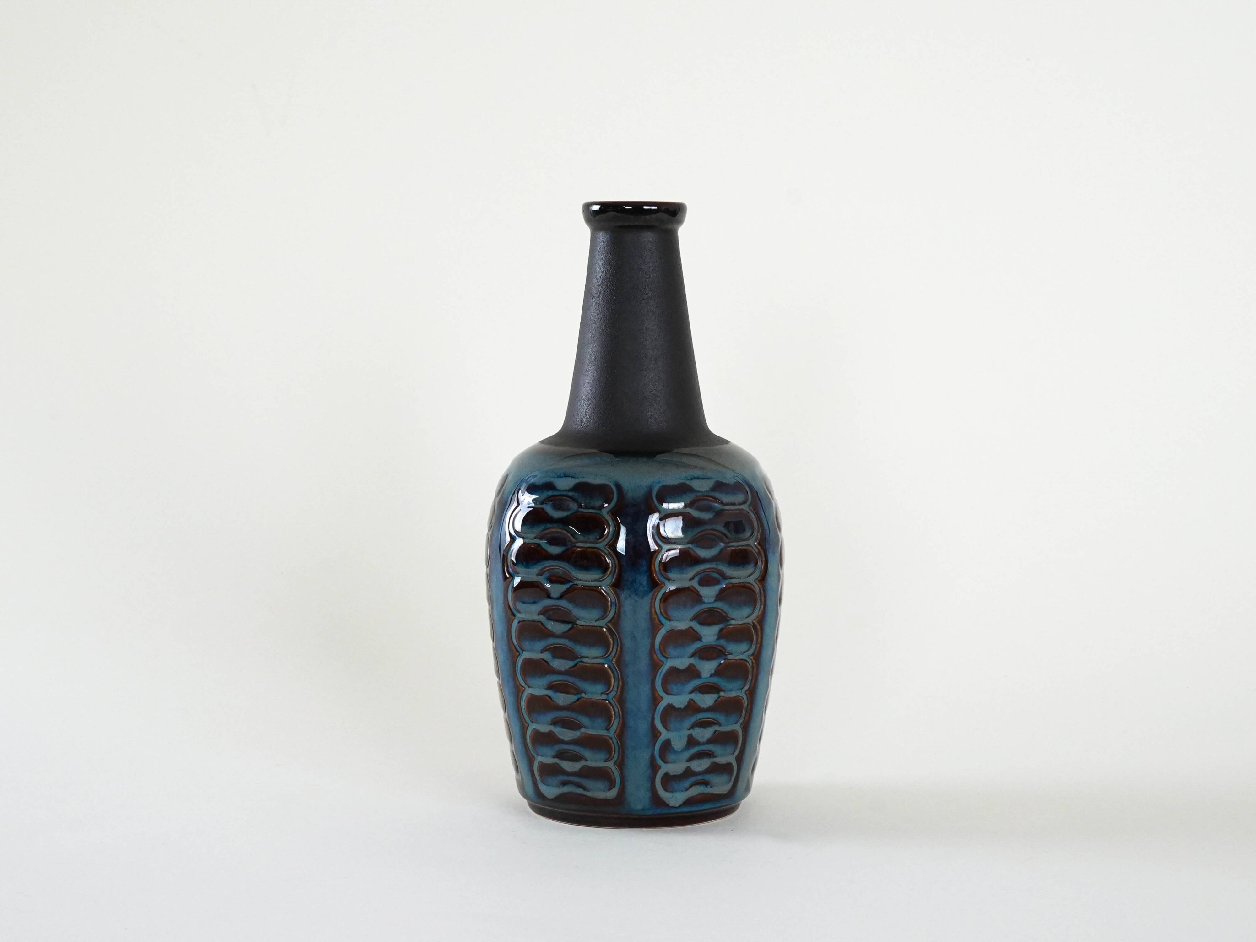 Stoneware vase, Danish design, 1970s, production: Søholm