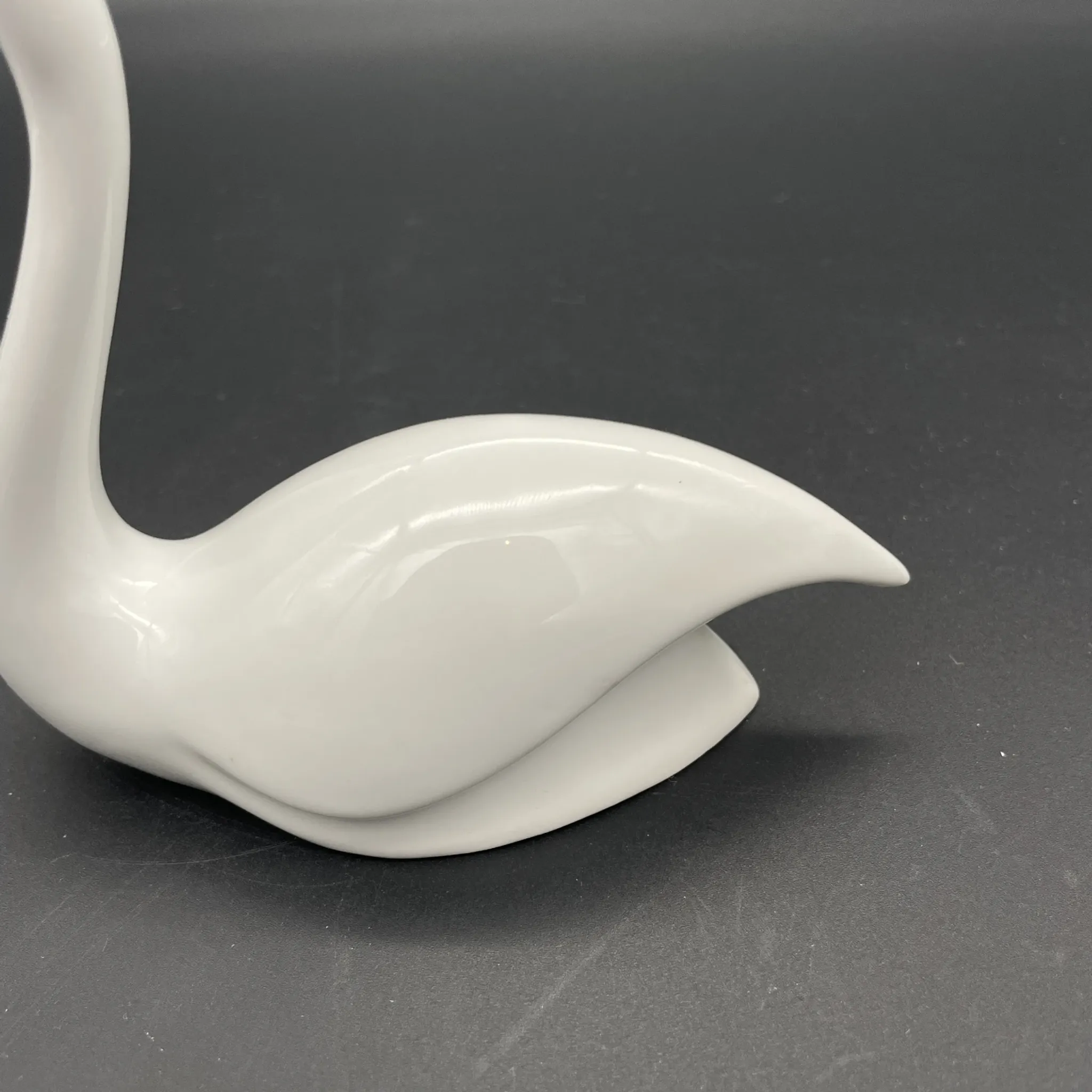 Porcelain Swan Hollóháza – Hungary – Vintage figurine with a golden beak