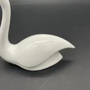 Porcelain Swan Hollóháza – Hungary – Vintage figurine with a golden beak