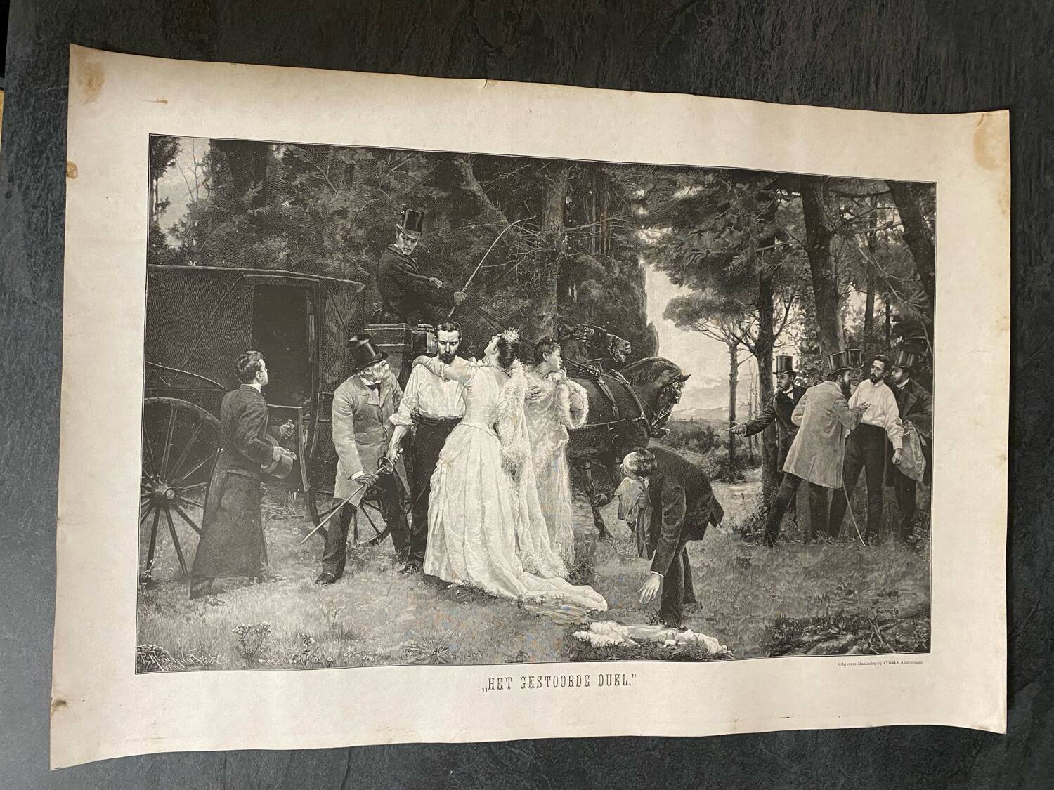 Illustration “The Interrupted Duel”José Garneloalda... 61cmx41cm