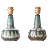 Pair of Søholm Stentøj table lamps, modern organic glazed stoneware, 1960s