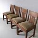 4 Arts & Crafts oak dining chairs | 1910s