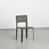 Set of four leather chairs for Cidue, circa 1970