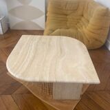 Vintage design travertine stone coffee table drip