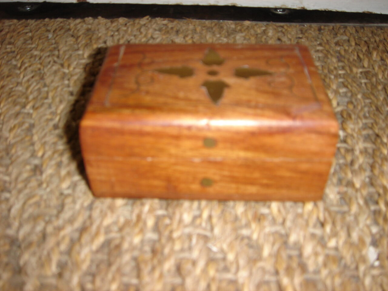 rectangle box India, wood & copper