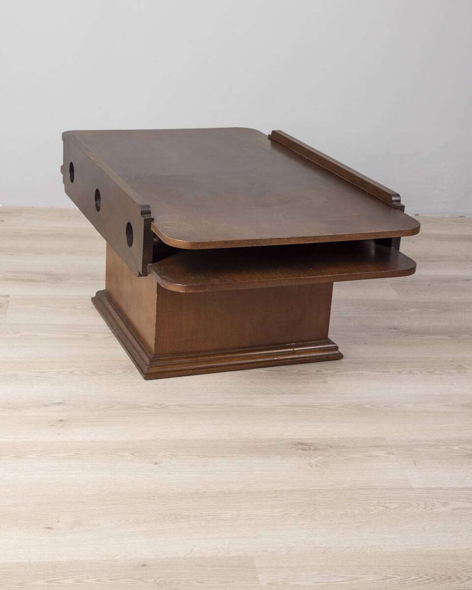 Vintage 60s coffee table with storage unit Italian design