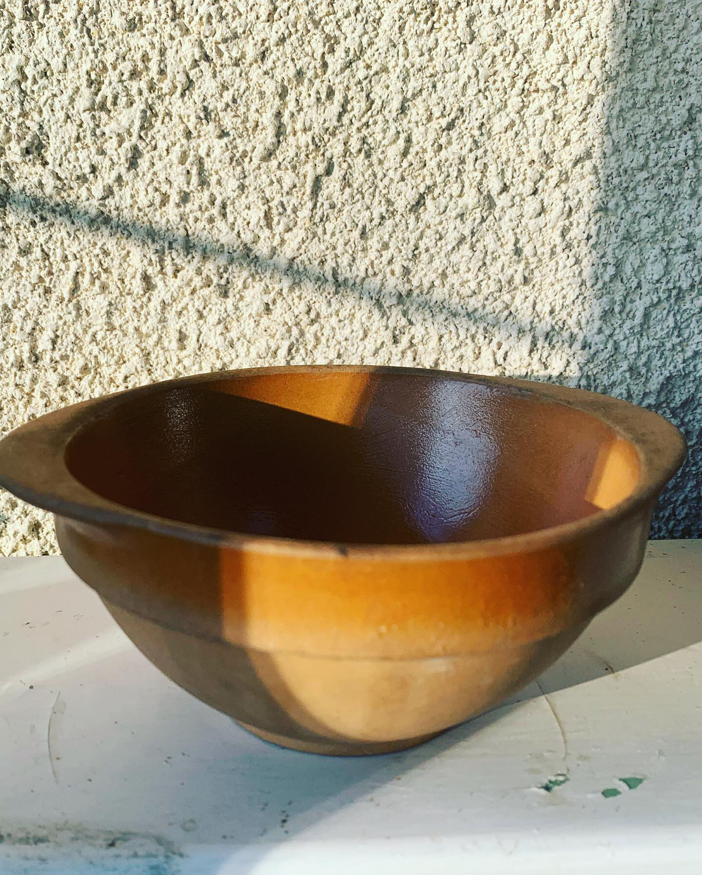 4 bowls in eared stoneware, vintage Gien France sandstone