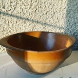 4 bowls in eared stoneware, vintage Gien France sandstone