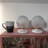 Pair of vintage globe wall lights