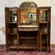 Art Deco buffet in mahogany, oak, and marble top.