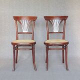 2 Thonet chairs No. 221 with bronze inlays, circa 1910