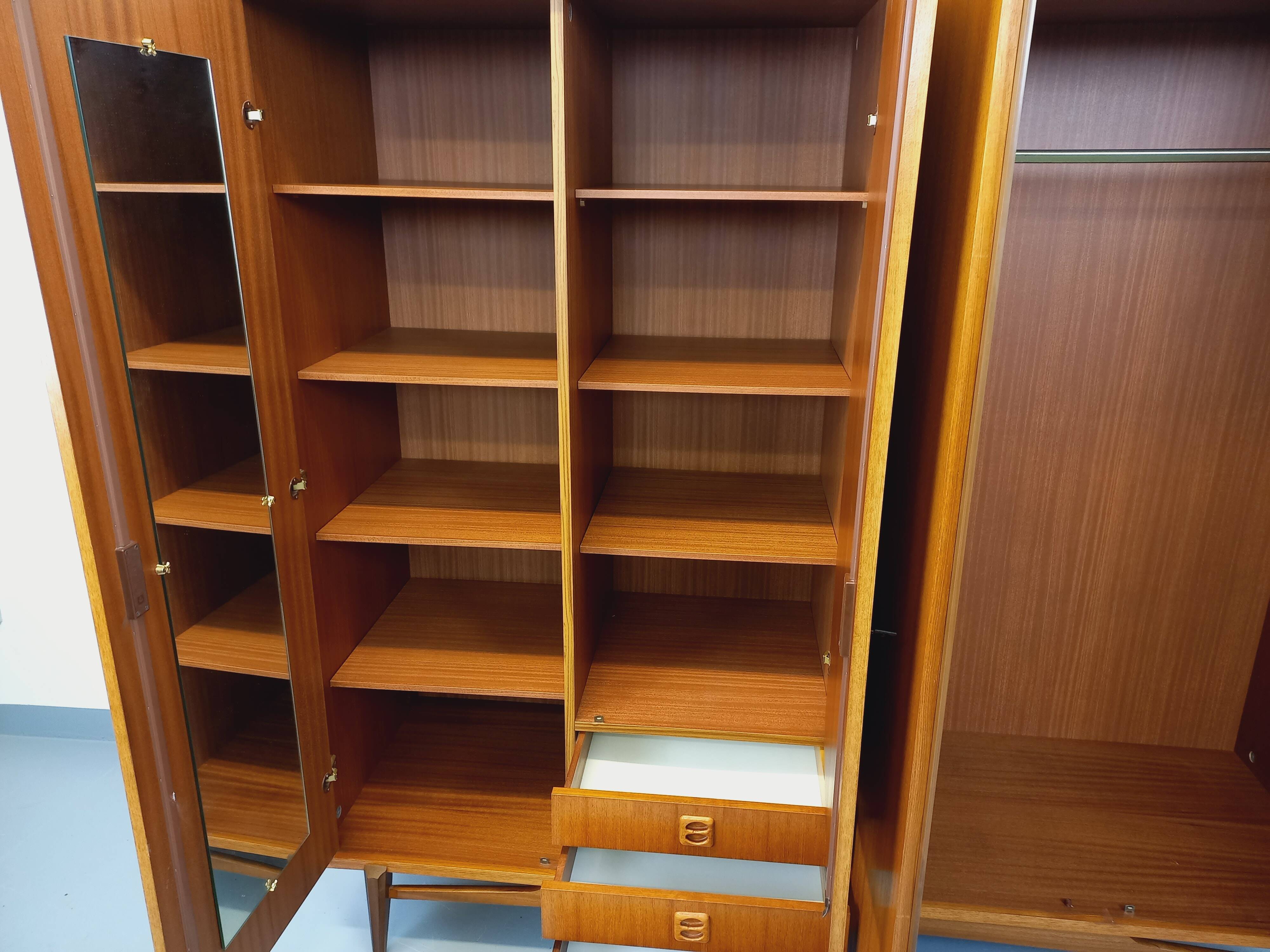 Vintage Scandinavian teak wardrobe from the 1960s.