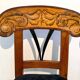 Set of Pair of Biedermeier Shovel Chairs, Walnut, Ink Painting, South Germany, 1830s