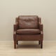 Brown leather armchair, Danish design, 1960s, production: Denmark