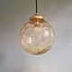 Amber bubble glass vintage pendant, 1970s
