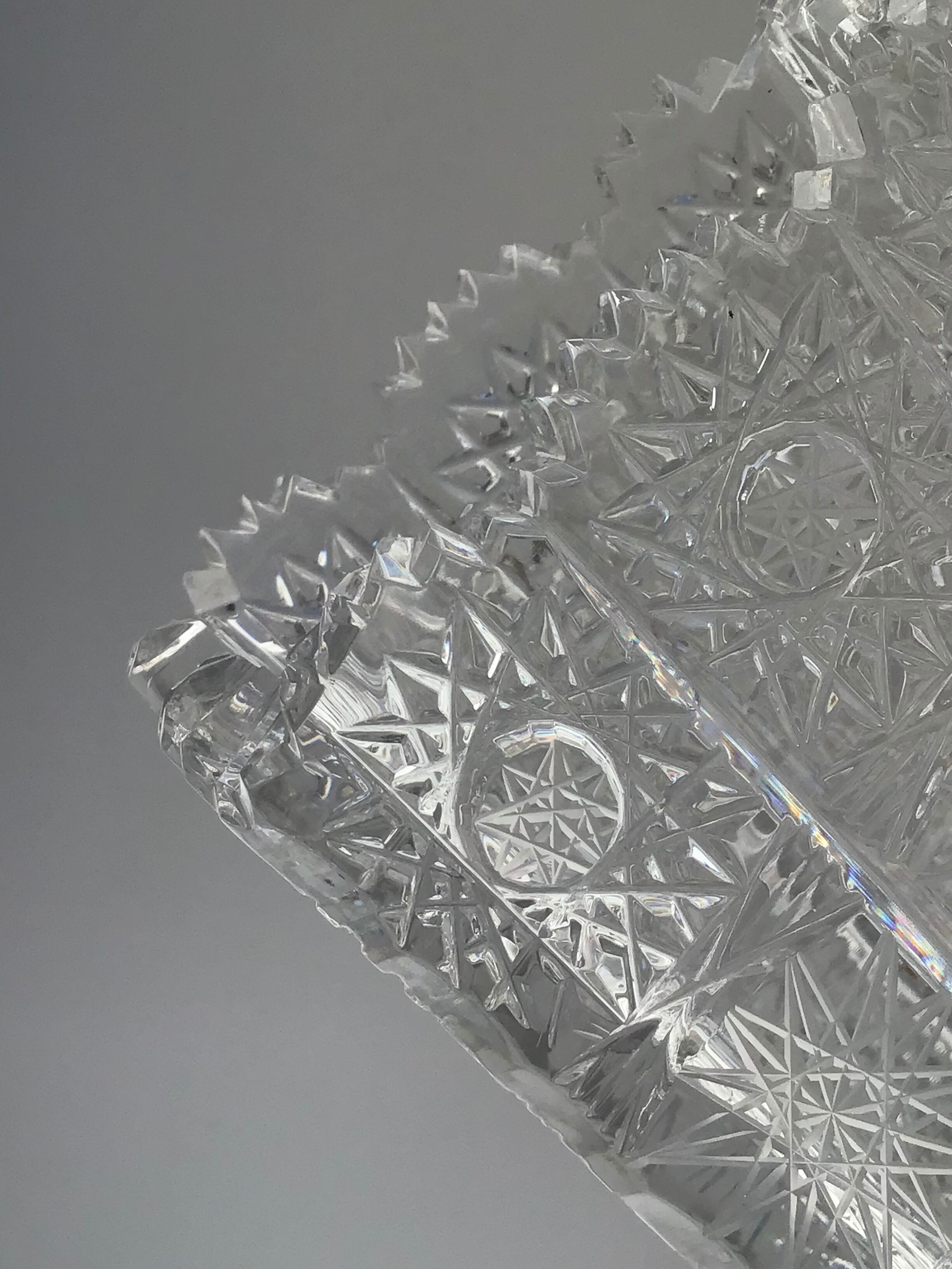 Rectangular cut Saint Louis crystal vase