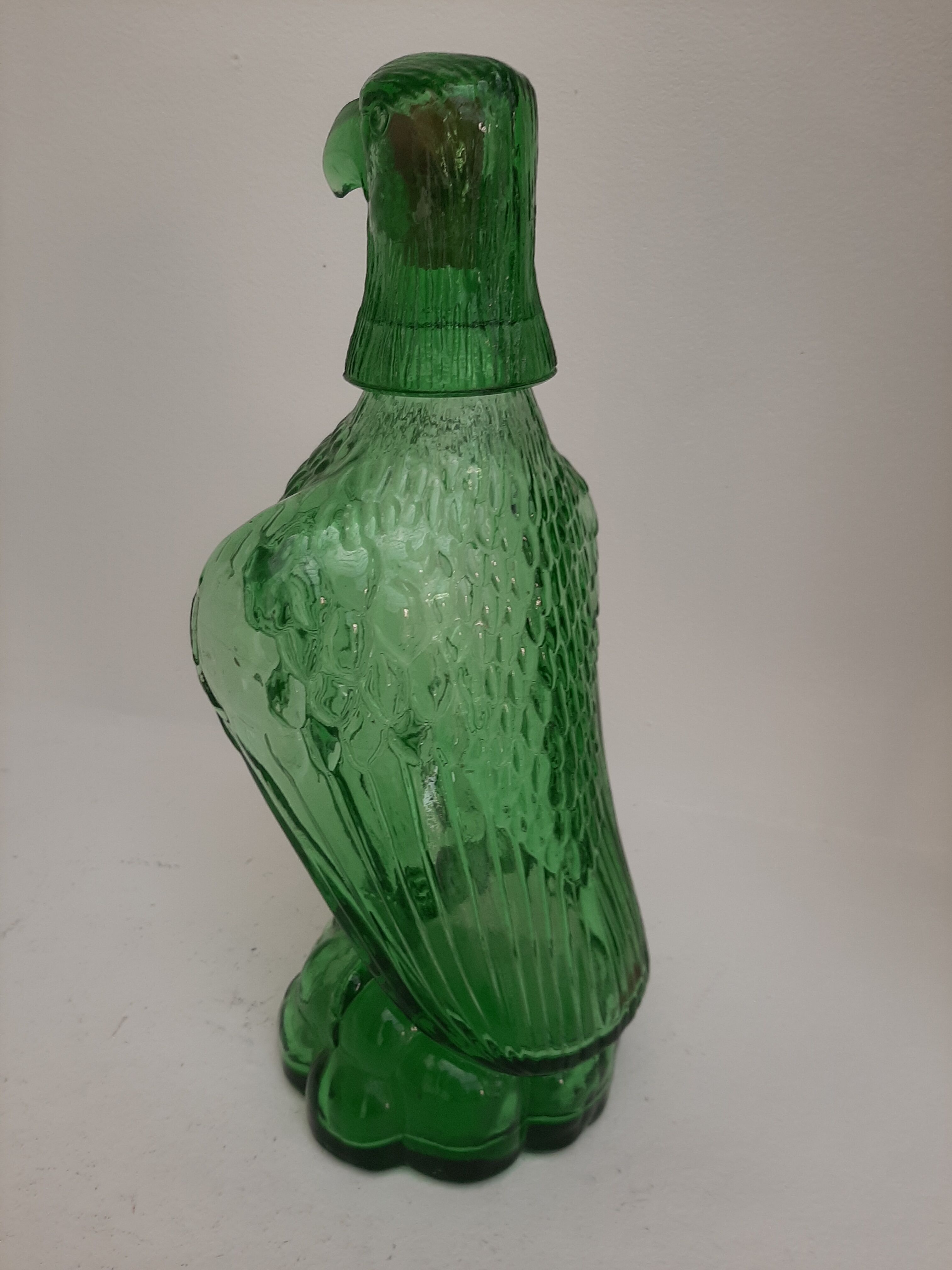 Bouteille en verre vert forme aigle style empoli