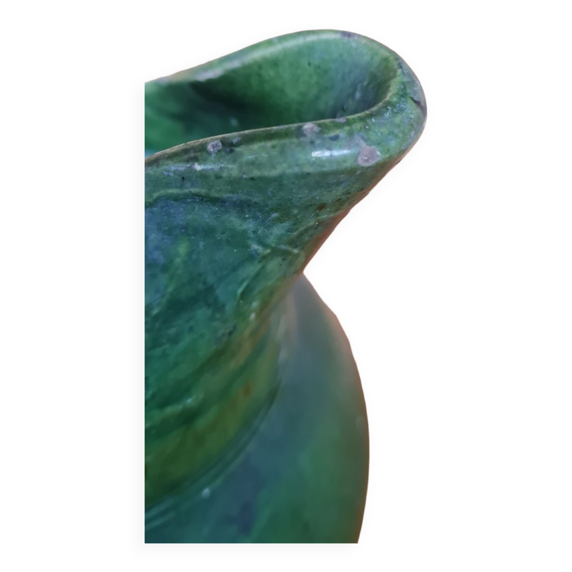 Green varnished stoneware pitcher