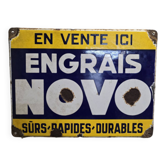 Old novo fertilizer enameled plate