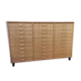 Beech workshop furniture with 30 drawers.