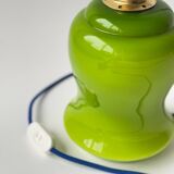 Vintage green opaline portable lamp