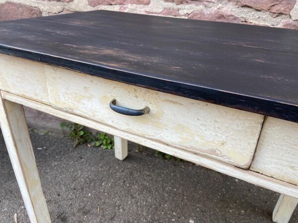 Table de ferme sapin shabby chic vintage