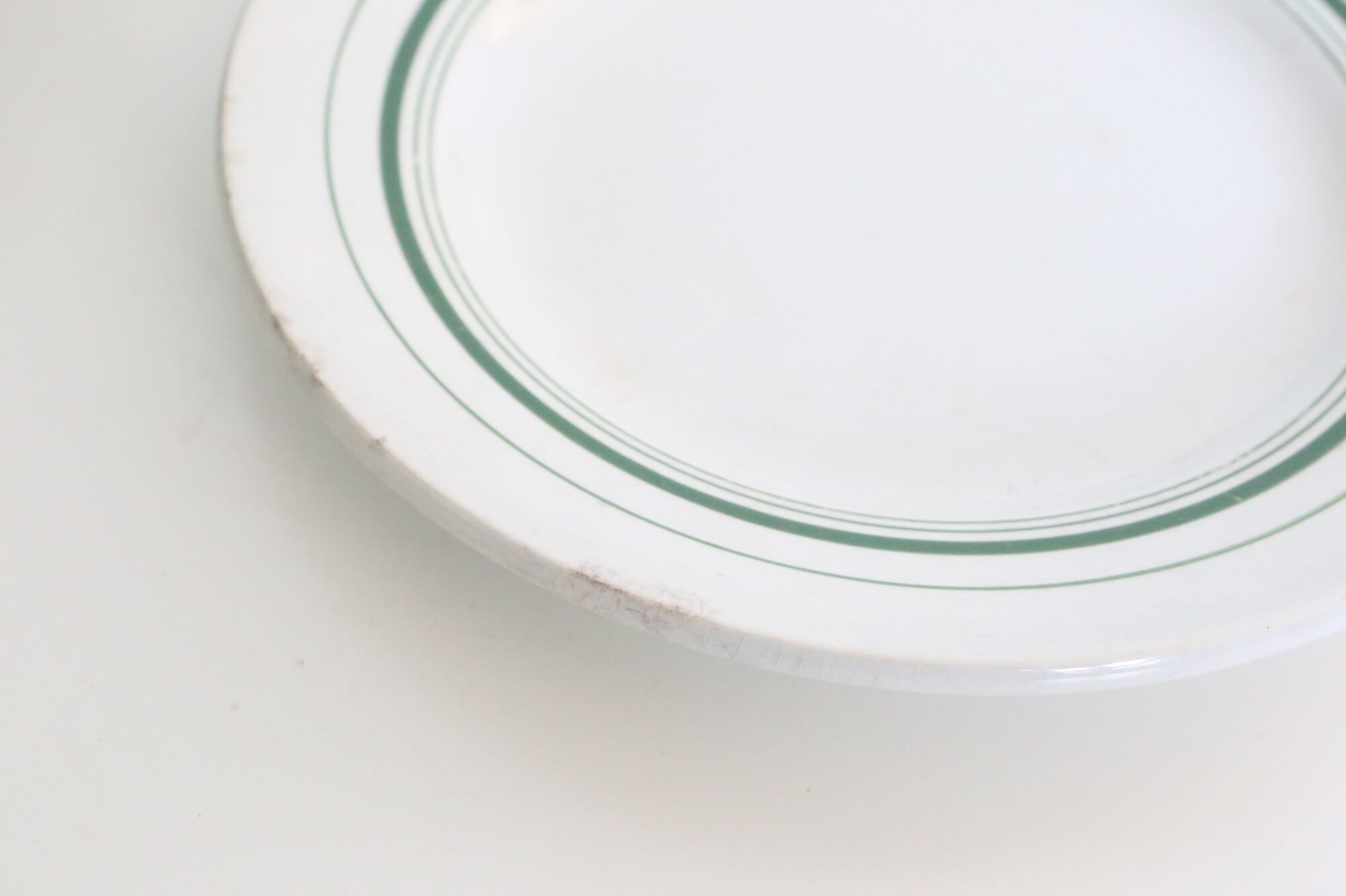 Set of 4 mouin des Loups plate, green motif, French vintage, rustic, countryside