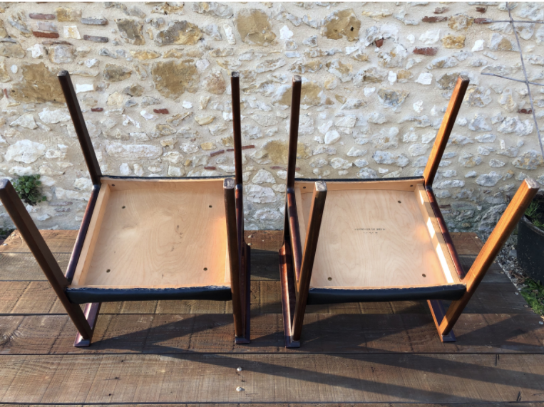 Pair of Scandinavian rosewood armchairs by SAX circa 60