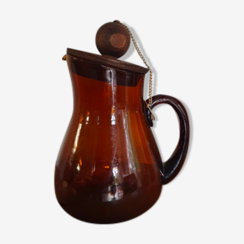 Amber glass pitcher