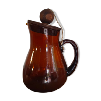 Amber glass pitcher