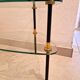 Coffee table end table in metal and black and gold glass - Design 1950/1960