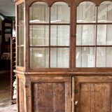 Buffet 2 corps vitré en bois, XIXème