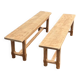 Pair of antique benches in raw solid oak - 1.60m