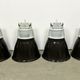 Set of 4 Industrial  Black Enamel Pendant Lamps from Elektrosvit, 1970s